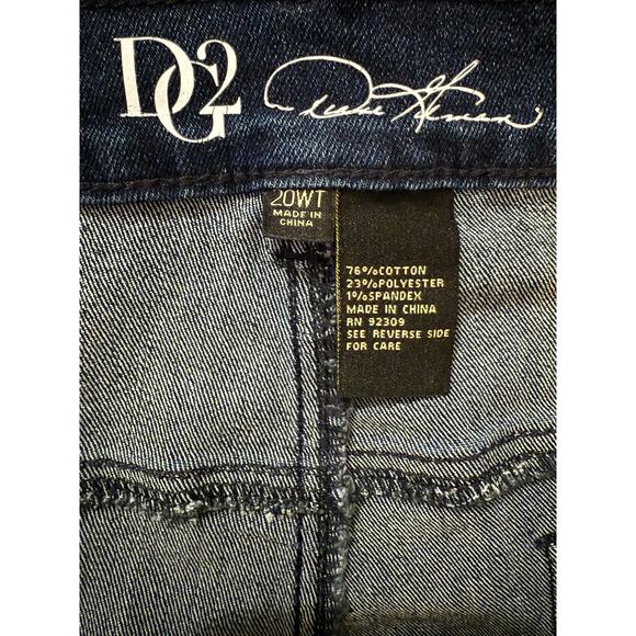 DG2 Diane Gilman Neon Embroidered Flare Crop Frayed Hem Stretch size 20 WT - Picture 4 of 4